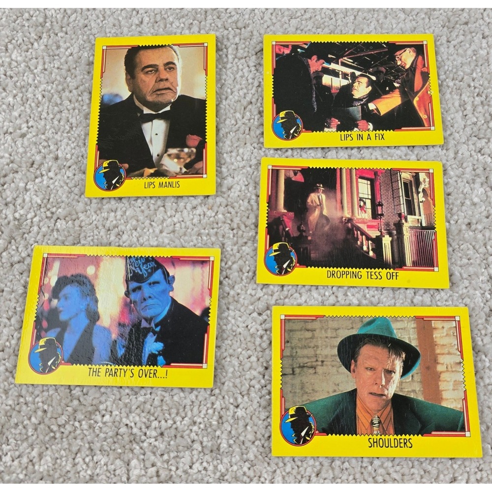 Vintage 1990 Topps‎ Dick Tracy Trading Cards Movie 5pc Lot